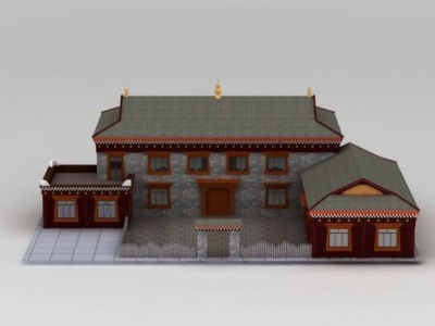 3d藏式居民院落模型