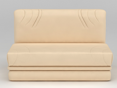现代皮质米色双人沙发模型3d模型