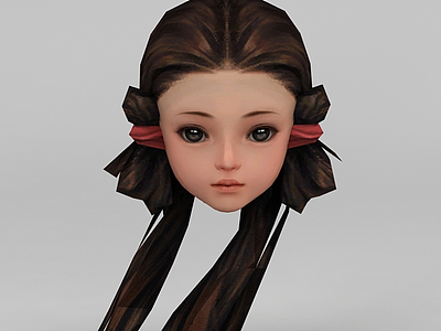 剑网三游戏人物发型发饰女孩发型模型3d模型