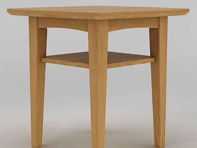 3d现代实木方桌模型