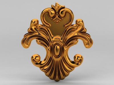 3d欧式金色雕花装饰品模型