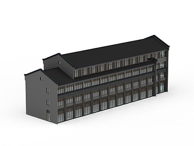 3d江南风商业楼模型