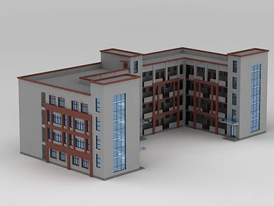 3d学校教学楼建筑模型