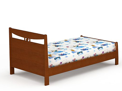 实木儿童床模型3d模型