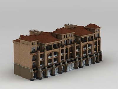 欧式小高层住宅模型3d模型