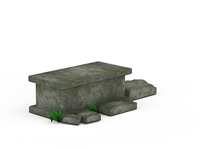 3dQ版场景石墙模型
