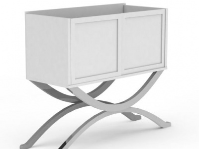 3d现代白色床头柜免费模型