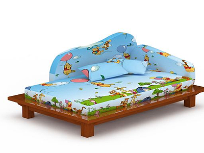 现代儿童床模型