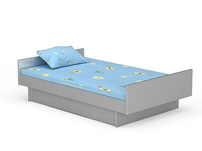 3d现代简易双人床免费模型