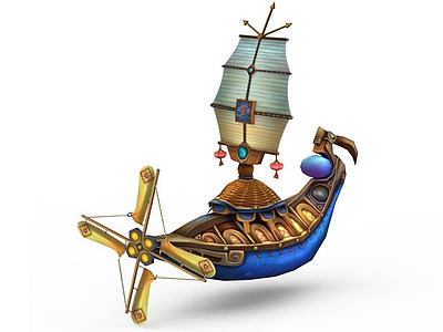古代游戏场元素船模型