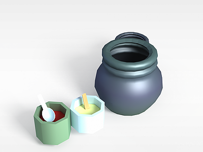 游戏场景道具瓶罐模型3d模型