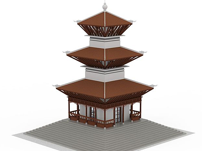 藏式佛塔模型3d模型