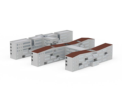 学校教学楼模型3d模型