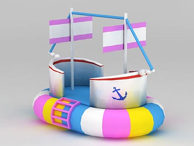 儿童充气海盗船模型3d模型