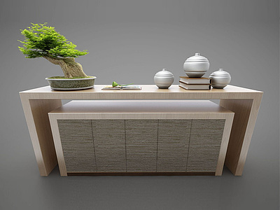 3d新中式桌椅模型