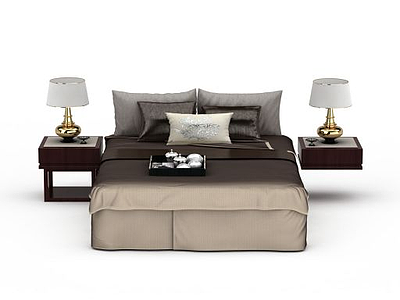 卧室双人床模型3d模型