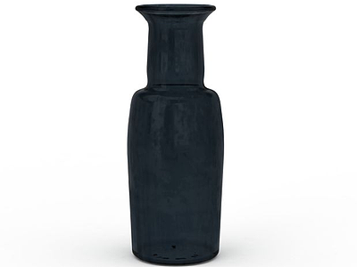 3d黑色陶瓷花瓶模型