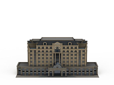 3d欧式办公楼建筑模型