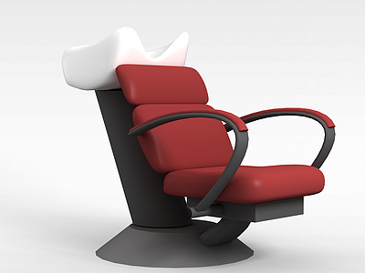 红色按摩洗头椅模型3d模型