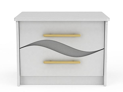 创意白色床头柜模型3d模型