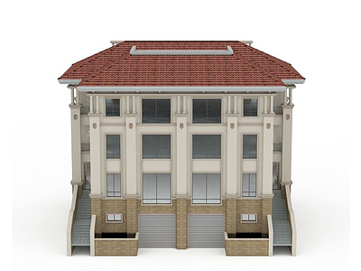 3d现代别墅大楼模型