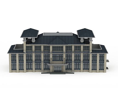 现代办公楼模型3d模型