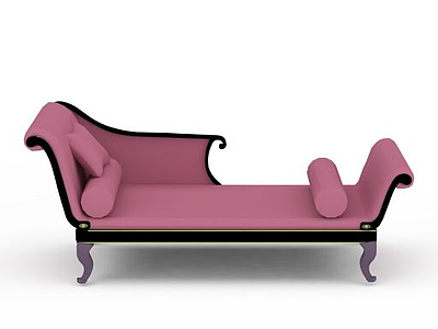 时尚粉色沙发床模型3d模型