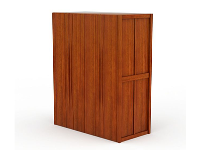 3d现代实木双开门衣柜模型