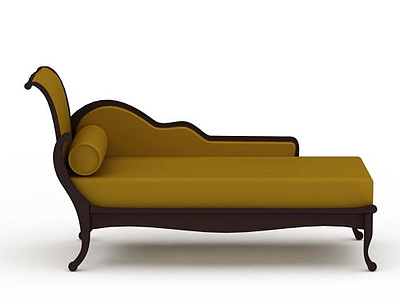 时尚姜黄色布艺沙发床模型3d模型