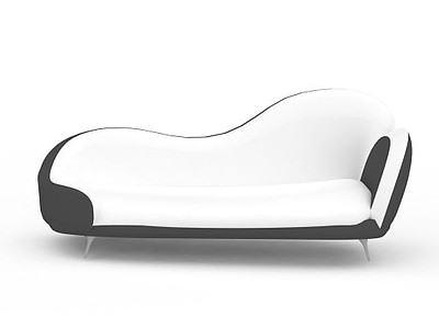 现代黑白拼色沙发床模型