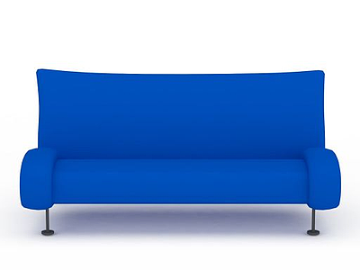 时尚蓝色多人沙发模型3d模型