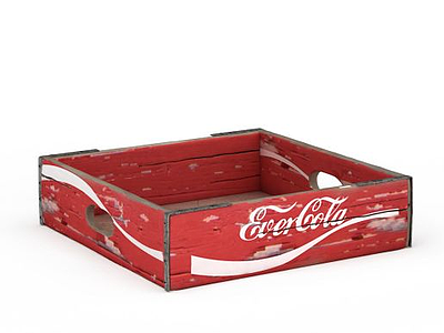 3d可口可乐木盒子模型