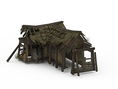 剑灵游戏场景建筑草房模型3d模型
