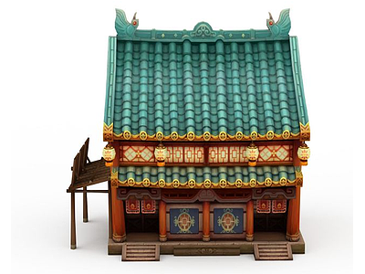 3d古代游戏场景房屋免费模型