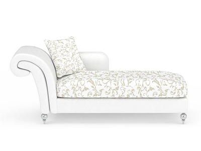 现代白色布艺沙发床模型3d模型