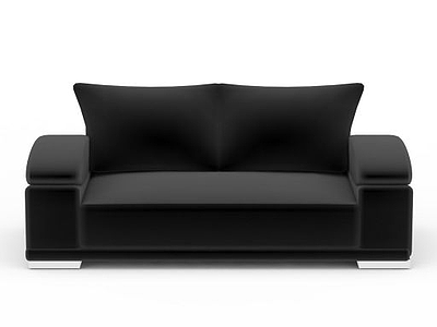 现代灰色绒布双人沙发模型