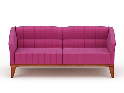 3d精美枚红色布艺沙发免费模型