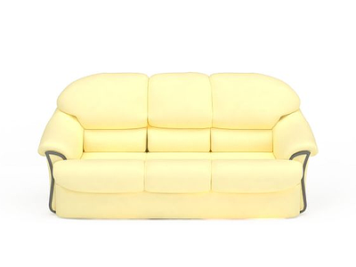 3d现代浅黄色多人沙发免费模型