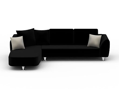 3d时尚黑色布艺转角沙发免费模型