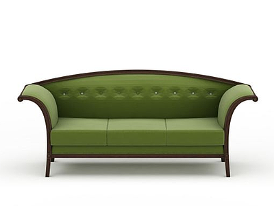 时尚绿色软包沙发模型