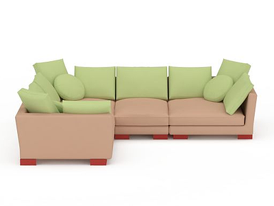 现代布艺休闲沙发模型