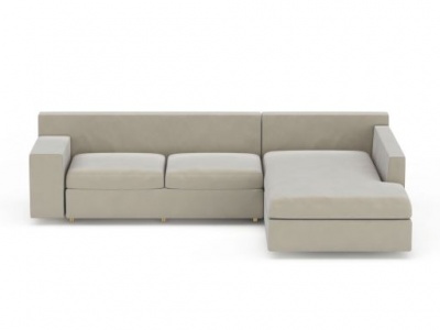 3d现代米色布艺沙发模型