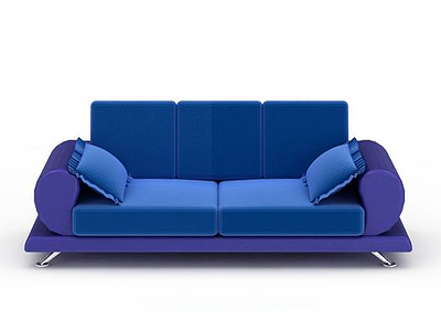 3d时尚拼色布艺双人沙发免费模型