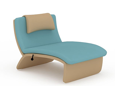 现代蓝色布艺沙发床模型3d模型