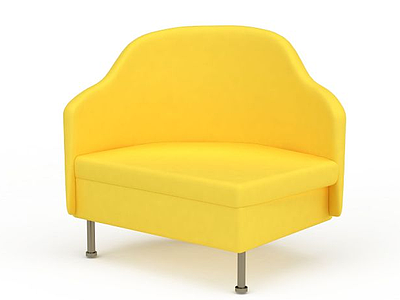 现代鹅黄色转角沙发模型