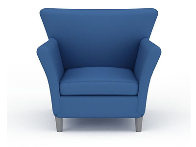 精品蓝色沙发椅模型