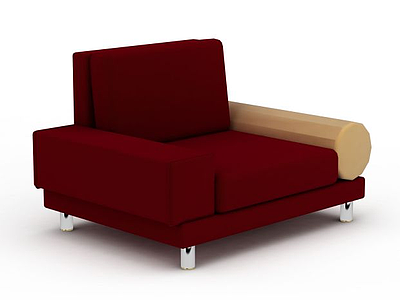 时尚拼色布艺沙发模型3d模型