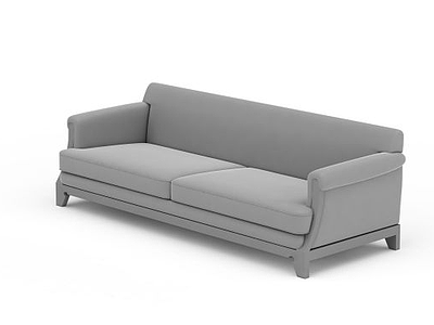 现代灰色布艺多人沙发模型3d模型