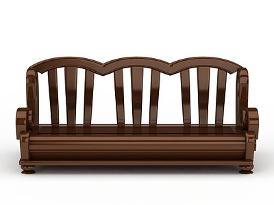3d现代实木沙发椅模型