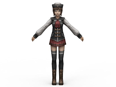 3d最终幻想零式角色游戏人物女孩模型